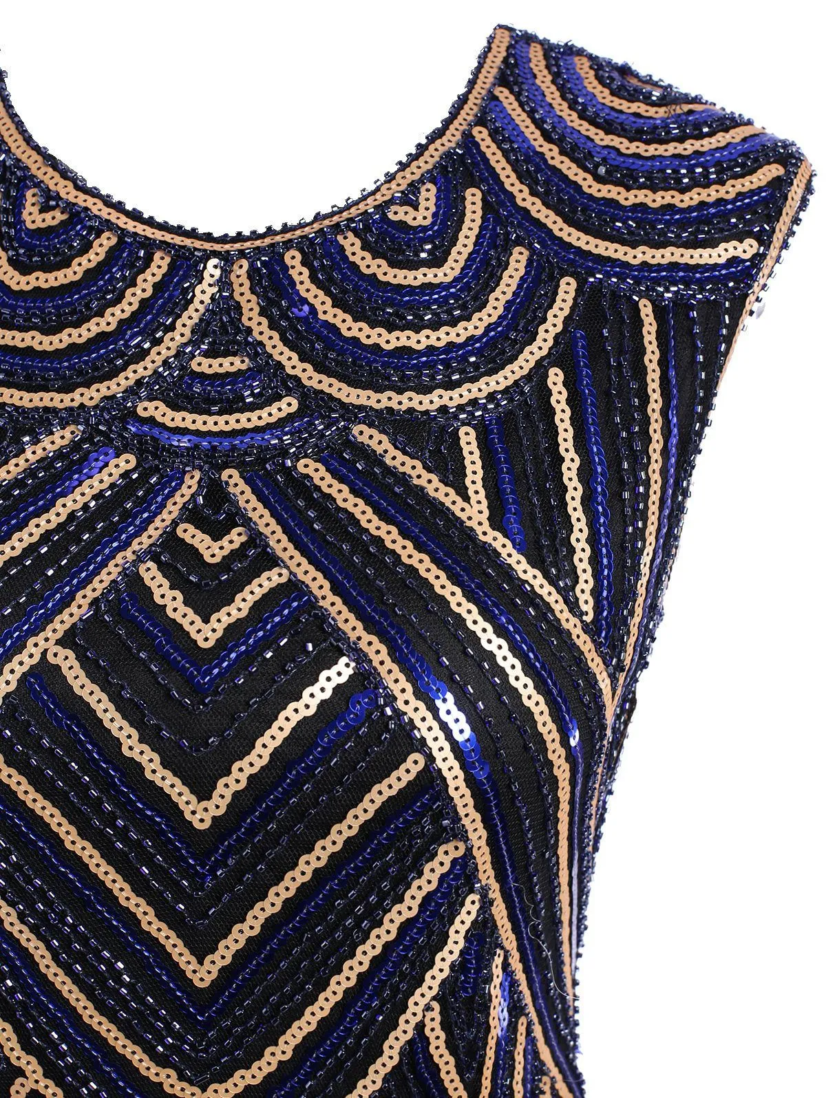 1920s Costume Sequined Embellished Fringed Gatsby Dress