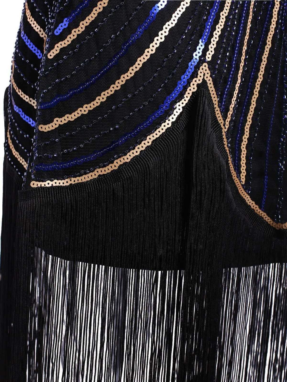 1920s Costume Sequined Embellished Fringed Gatsby Dress