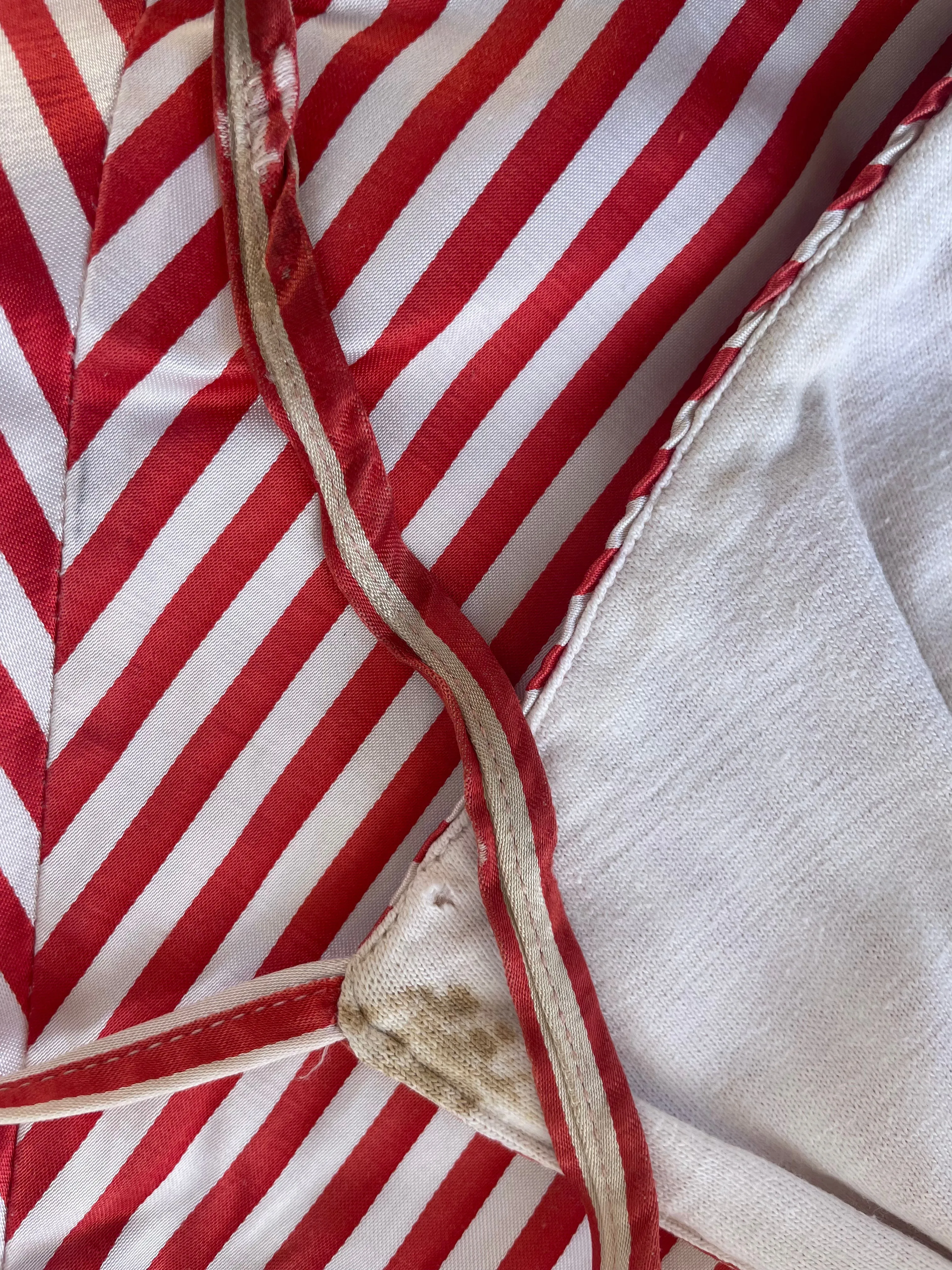 1940s Rayon Satin Candy Striped Playsuit/ Sun Suit