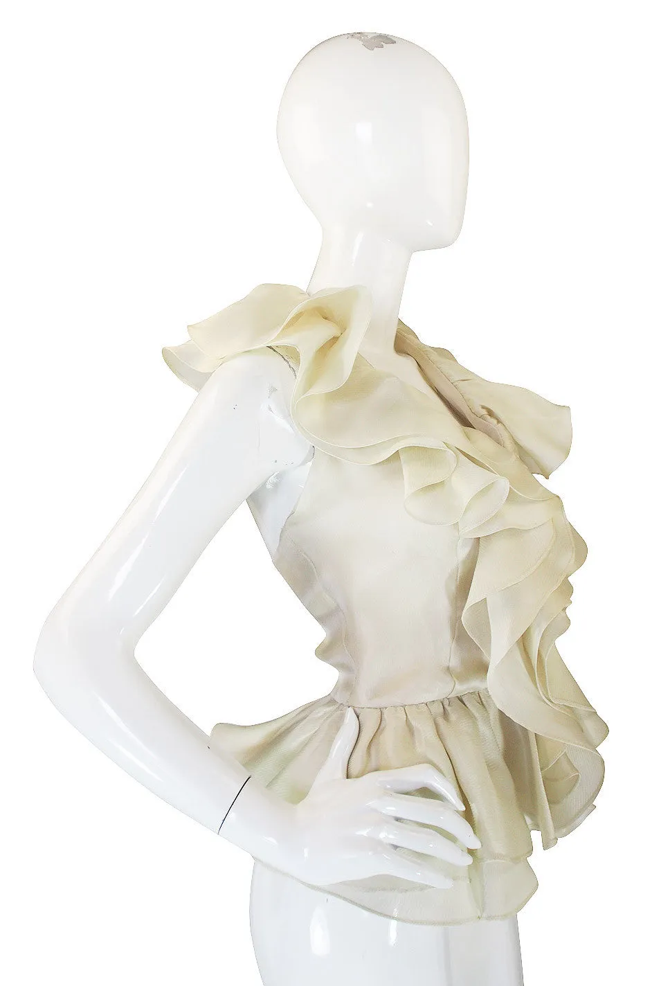 1970s Silk Organza Bill Blass Halter Top