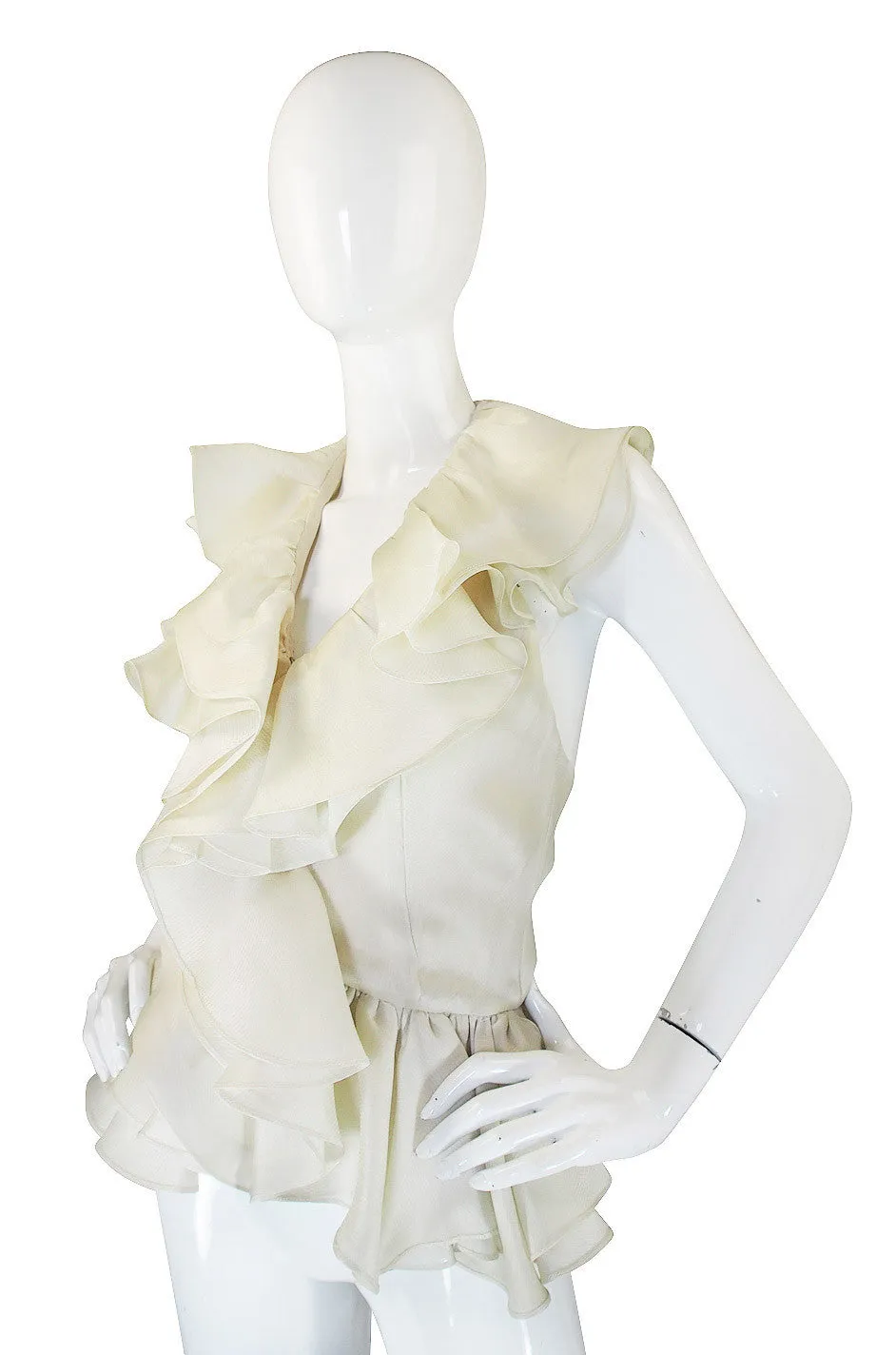 1970s Silk Organza Bill Blass Halter Top