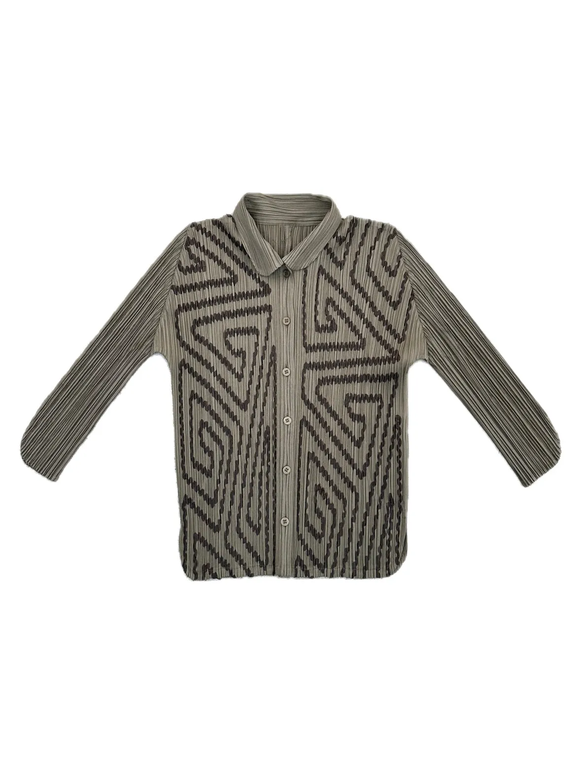 1990s Pleats Please Ribbon Embroidered Top