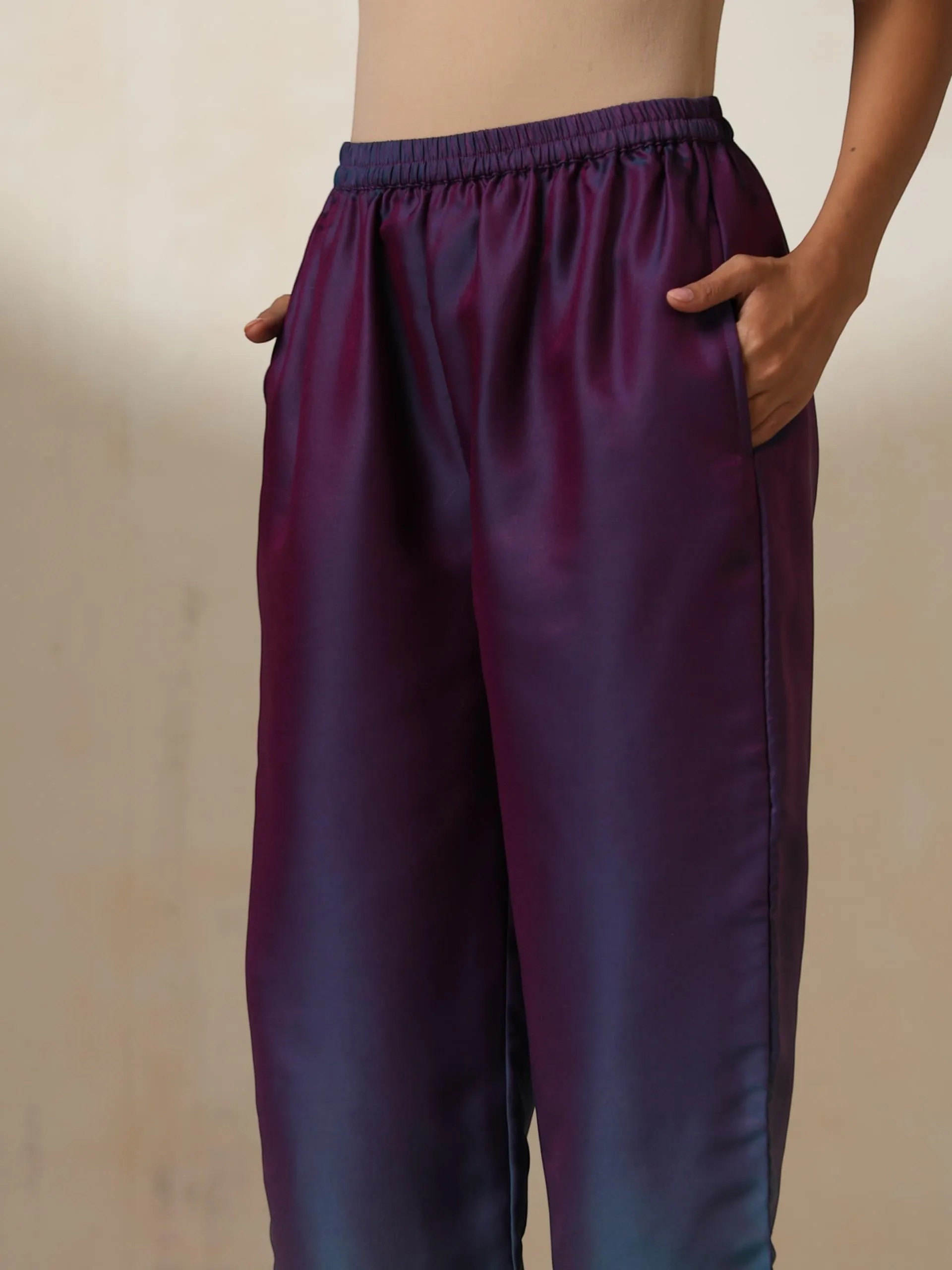 2 pc SET - Rarity Ombre Chiffon Top with Beads and Bottom