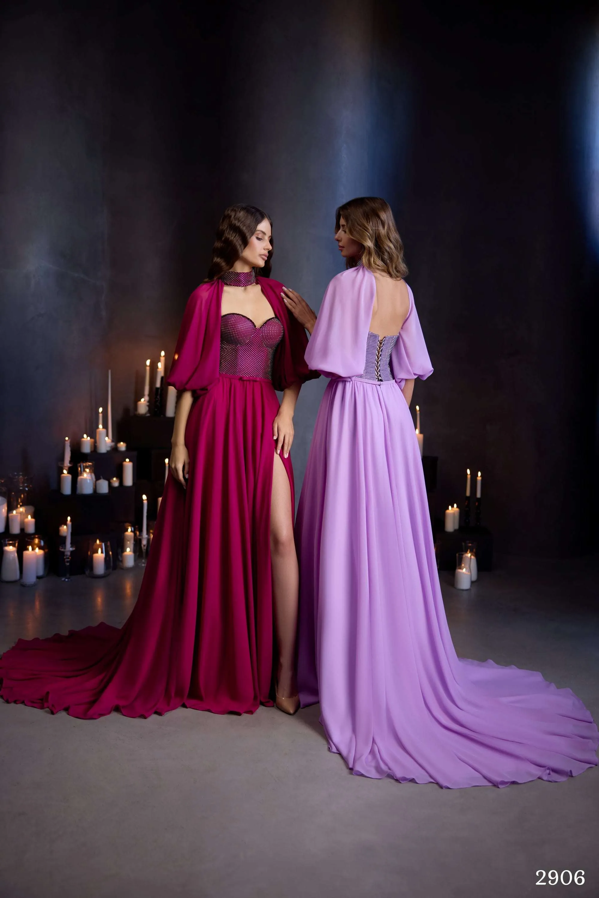 2 piece dress set formal | Designer dresses with sleeves | KatrinFAVOR