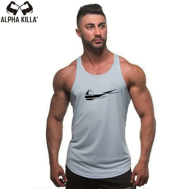 2018 New Golds gyms Brand singlet canotte bodybuilding stringer tank top men fitness T shirt muscle guys sleeveless vest