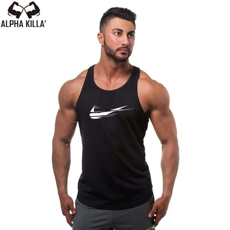 2018 New Golds gyms Brand singlet canotte bodybuilding stringer tank top men fitness T shirt muscle guys sleeveless vest
