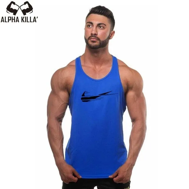 2018 New Golds gyms Brand singlet canotte bodybuilding stringer tank top men fitness T shirt muscle guys sleeveless vest
