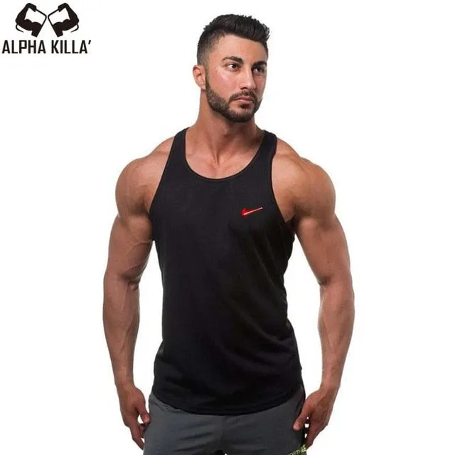 2018 New Golds gyms Brand singlet canotte bodybuilding stringer tank top men fitness T shirt muscle guys sleeveless vest