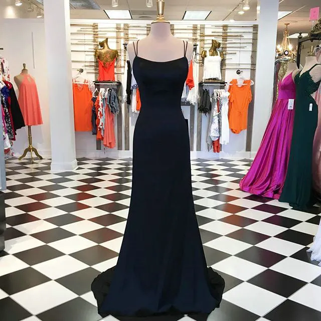 2019 Black Elastic Satin Mermaid Prom Dresses Sexy Long Prom Homecoming Gowns