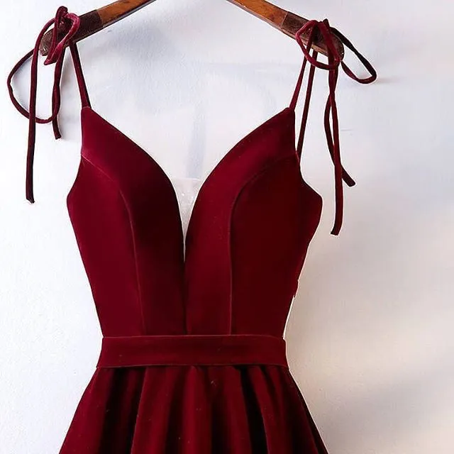 2020 Satin Prom Dresses with V-Neck Long Prom Homecoming Dress with Spaghetti Straps