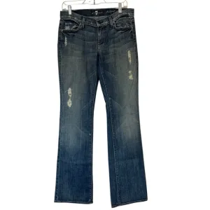 7 For All Mankind distressed boot cut blue jeans size 29.
