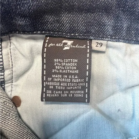 7 For All Mankind distressed boot cut blue jeans size 29.