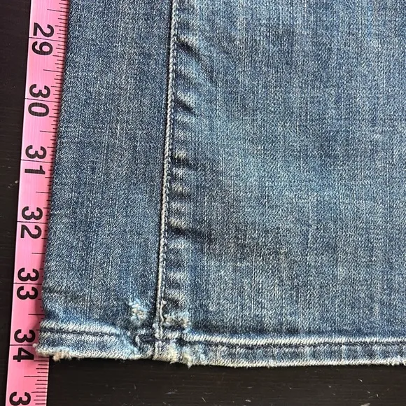 7 For All Mankind distressed boot cut blue jeans size 29.