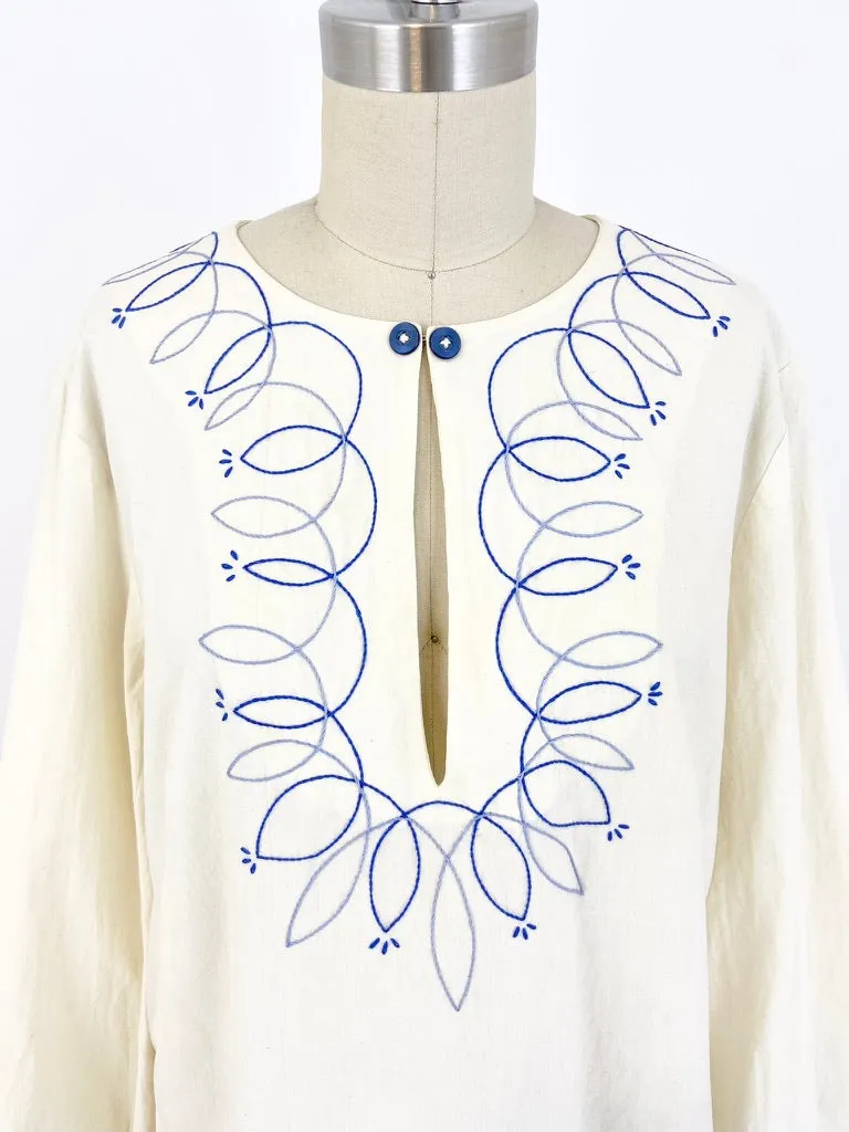 70s Embroidered Top