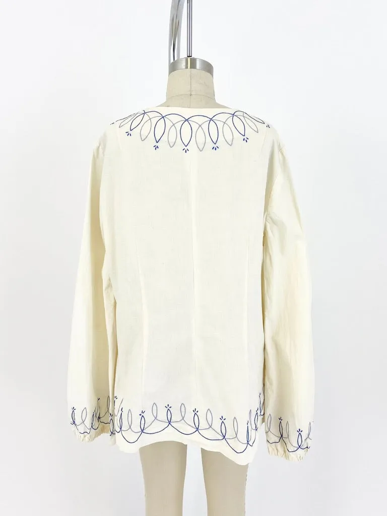 70s Embroidered Top