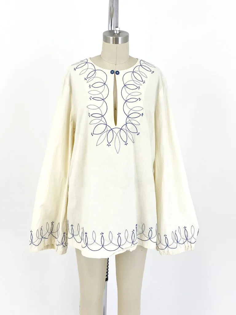 70s Embroidered Top