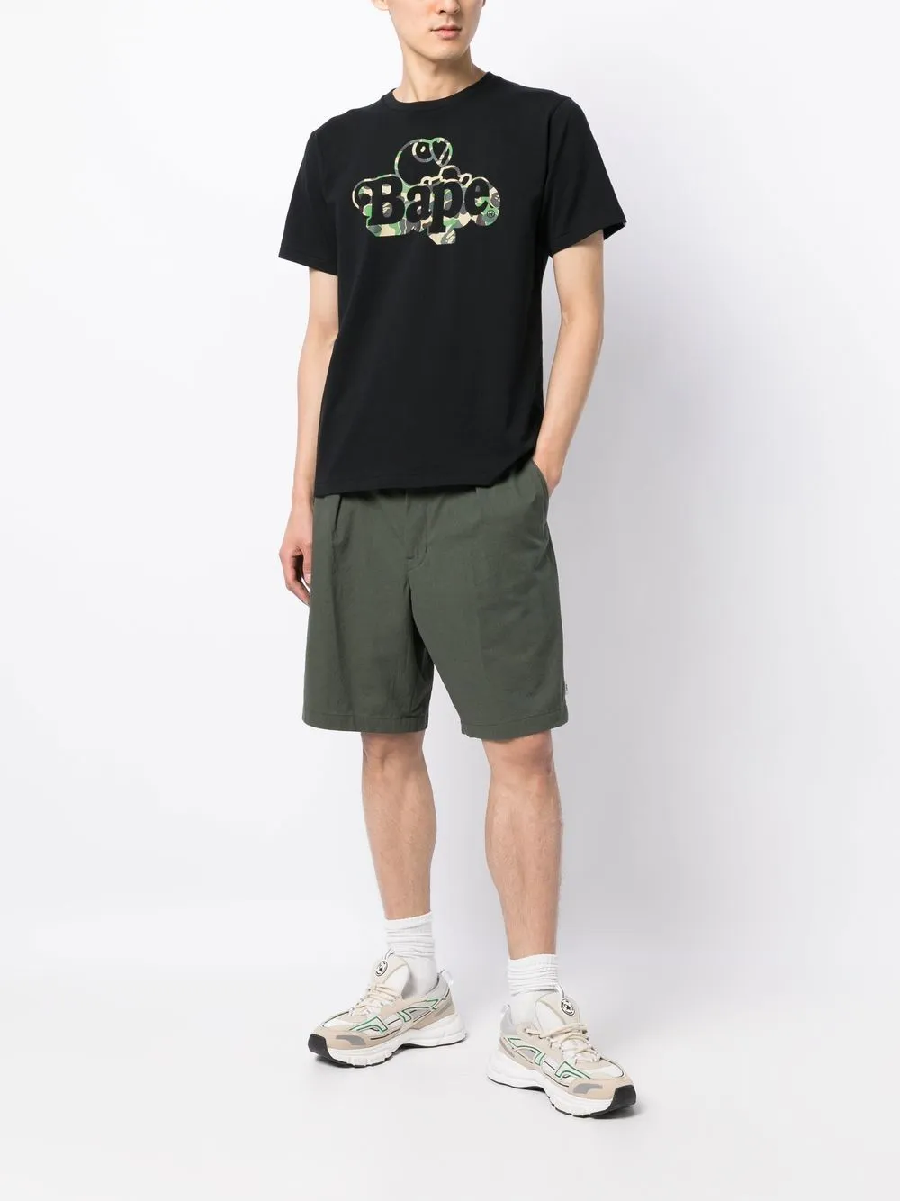 A BATHING APE® logo-print cotton T-shirt