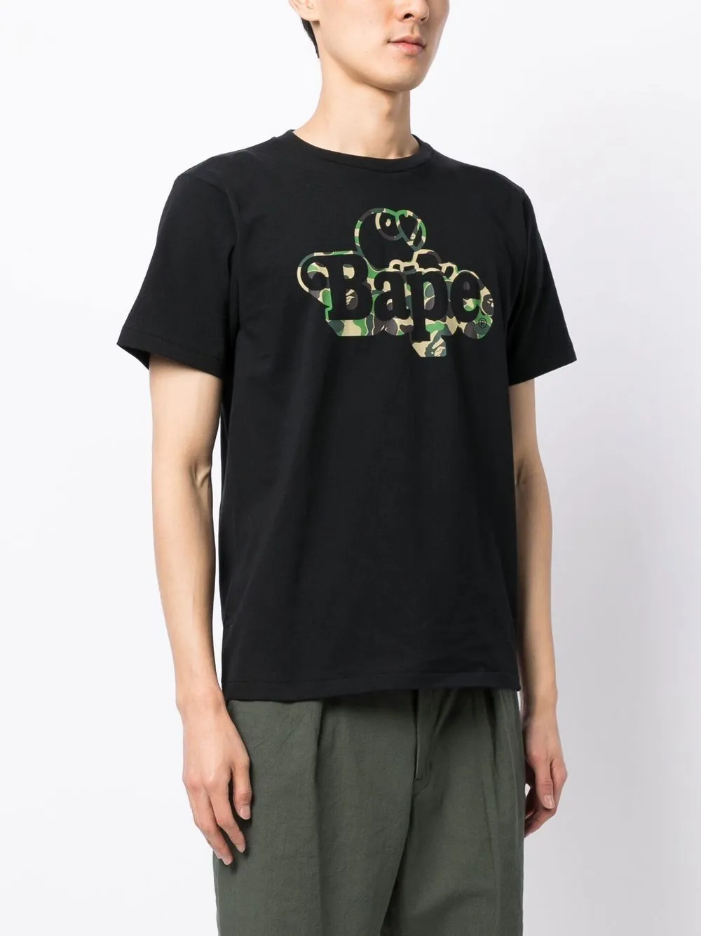 A BATHING APE® logo-print cotton T-shirt
