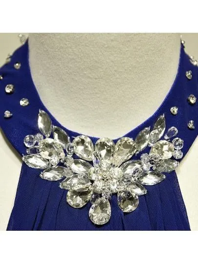 A-line Halter Crystal Floor-Length Evening/Prom Dress PG383