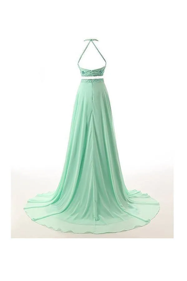 A-line Two Pieces Chiffon  Prom Dresses Evening Dresses PG261