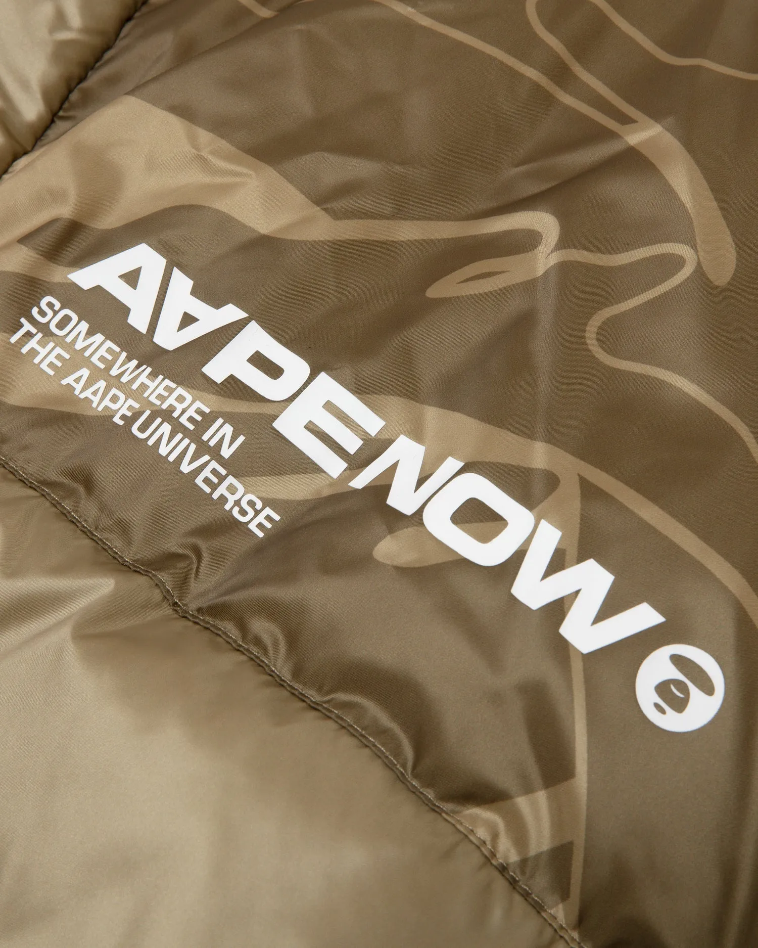 AAPENOW moonface logo zip-up down jacket