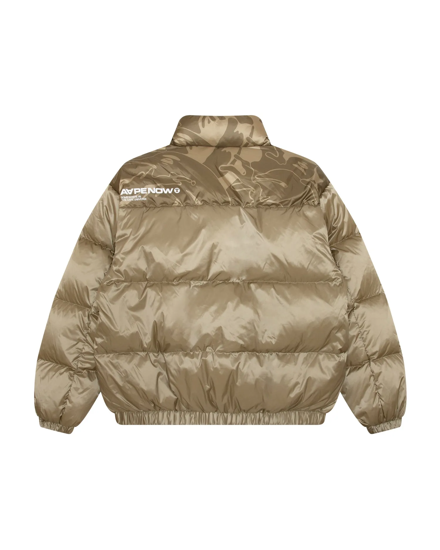 AAPENOW moonface logo zip-up down jacket