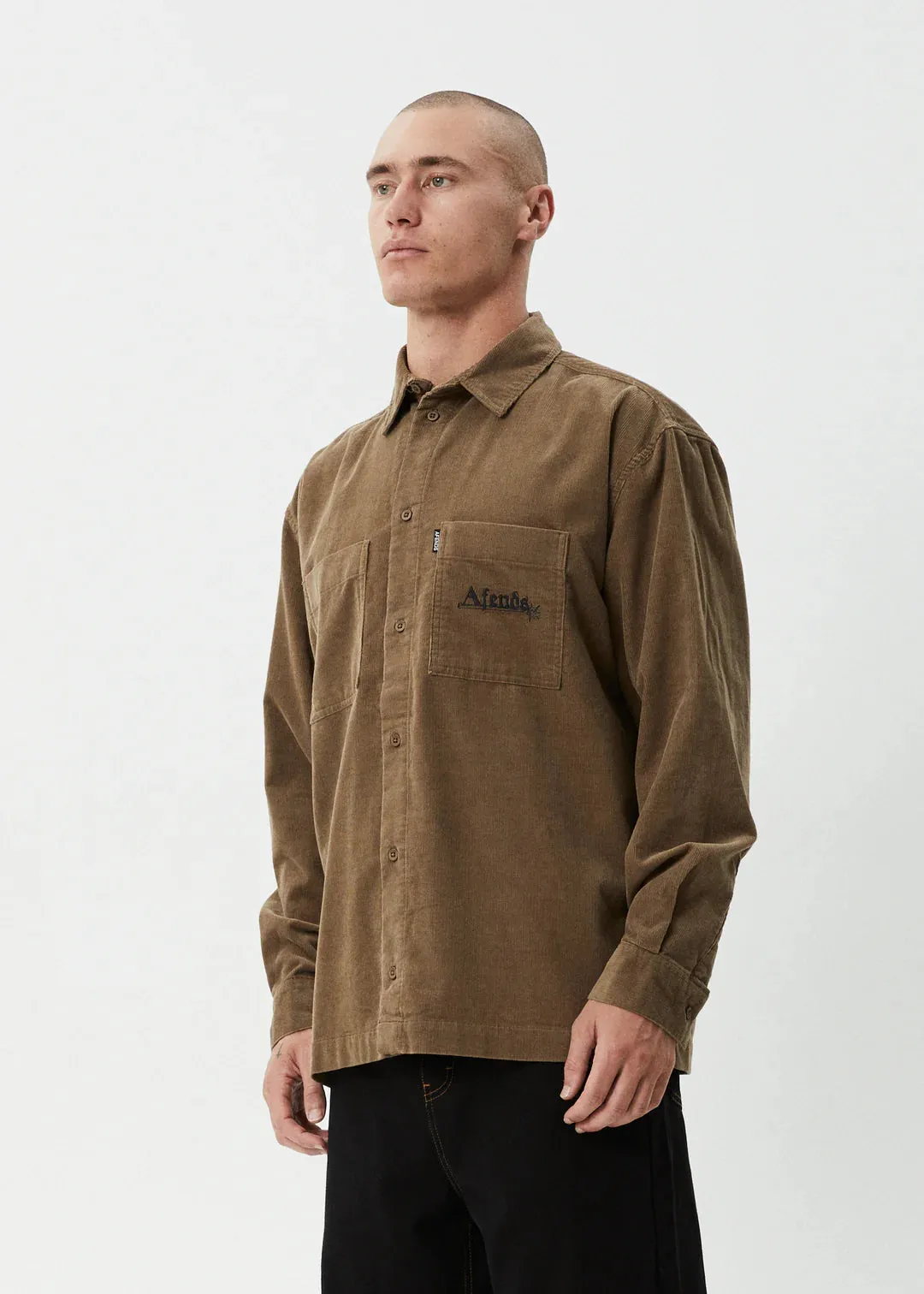 Afends Welcome Back Organic Long Sleeve Shirt - Fossil