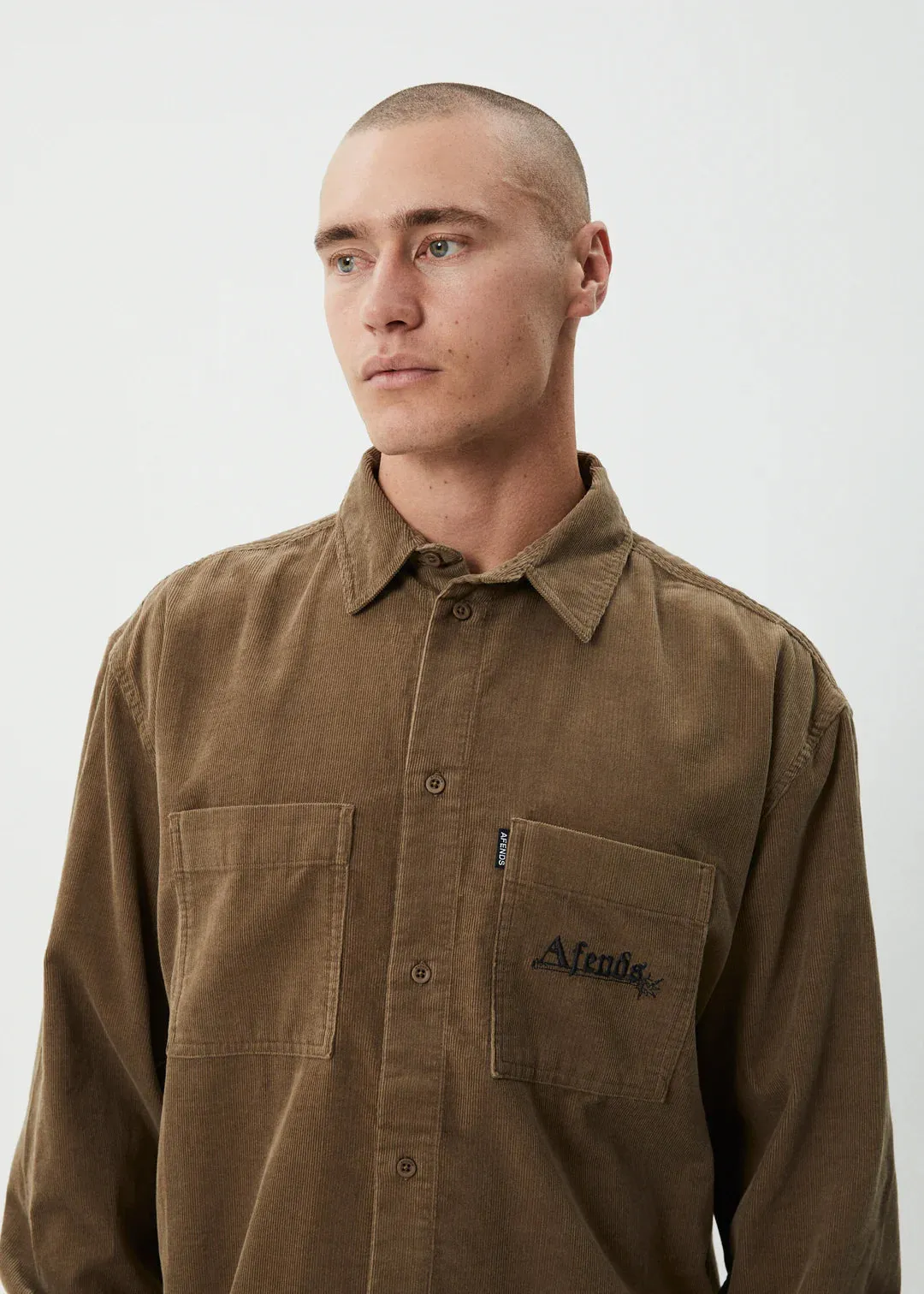 Afends Welcome Back Organic Long Sleeve Shirt - Fossil