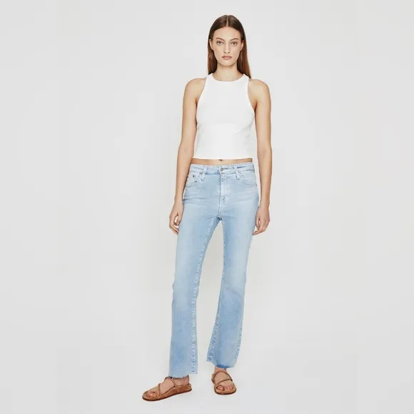 AG Adriano Goldschmied Farrah High Rise Boot Cut Jeans in 21 Years Coastline 32