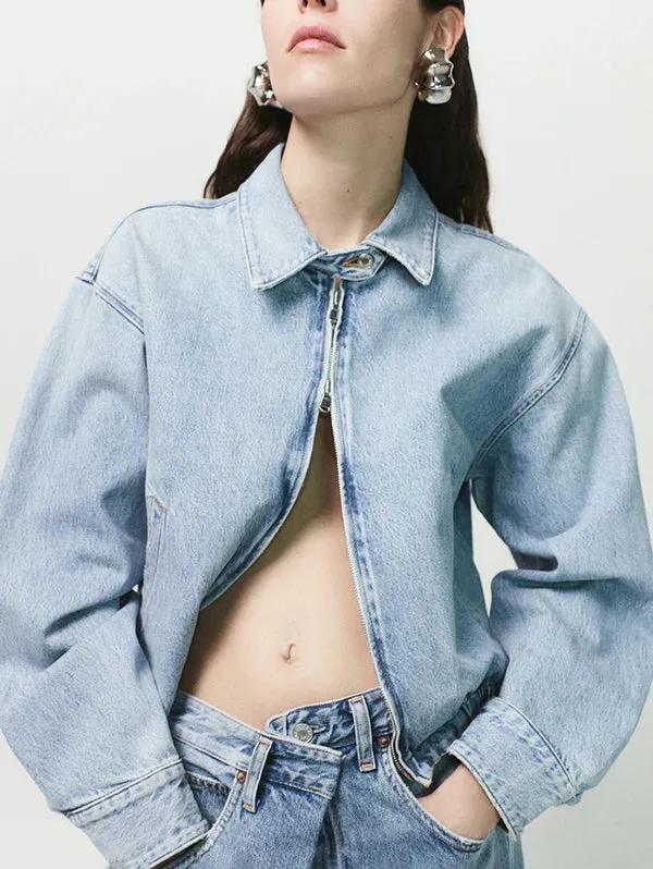 Agolde Nile Denim Blouson Jacket in Space