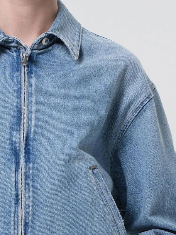 Agolde Nile Denim Blouson Jacket in Space