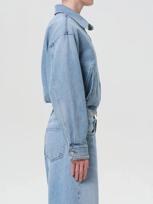 Agolde Nile Denim Blouson Jacket in Space