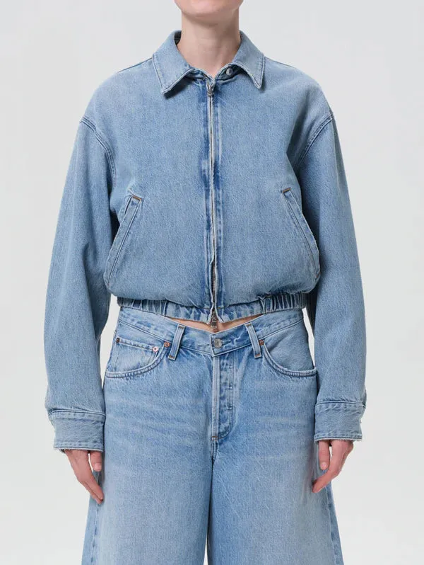 Agolde Nile Denim Blouson Jacket in Space