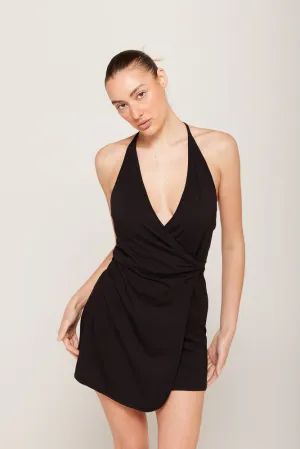 AMILIA HALTER DRESS - BLACK