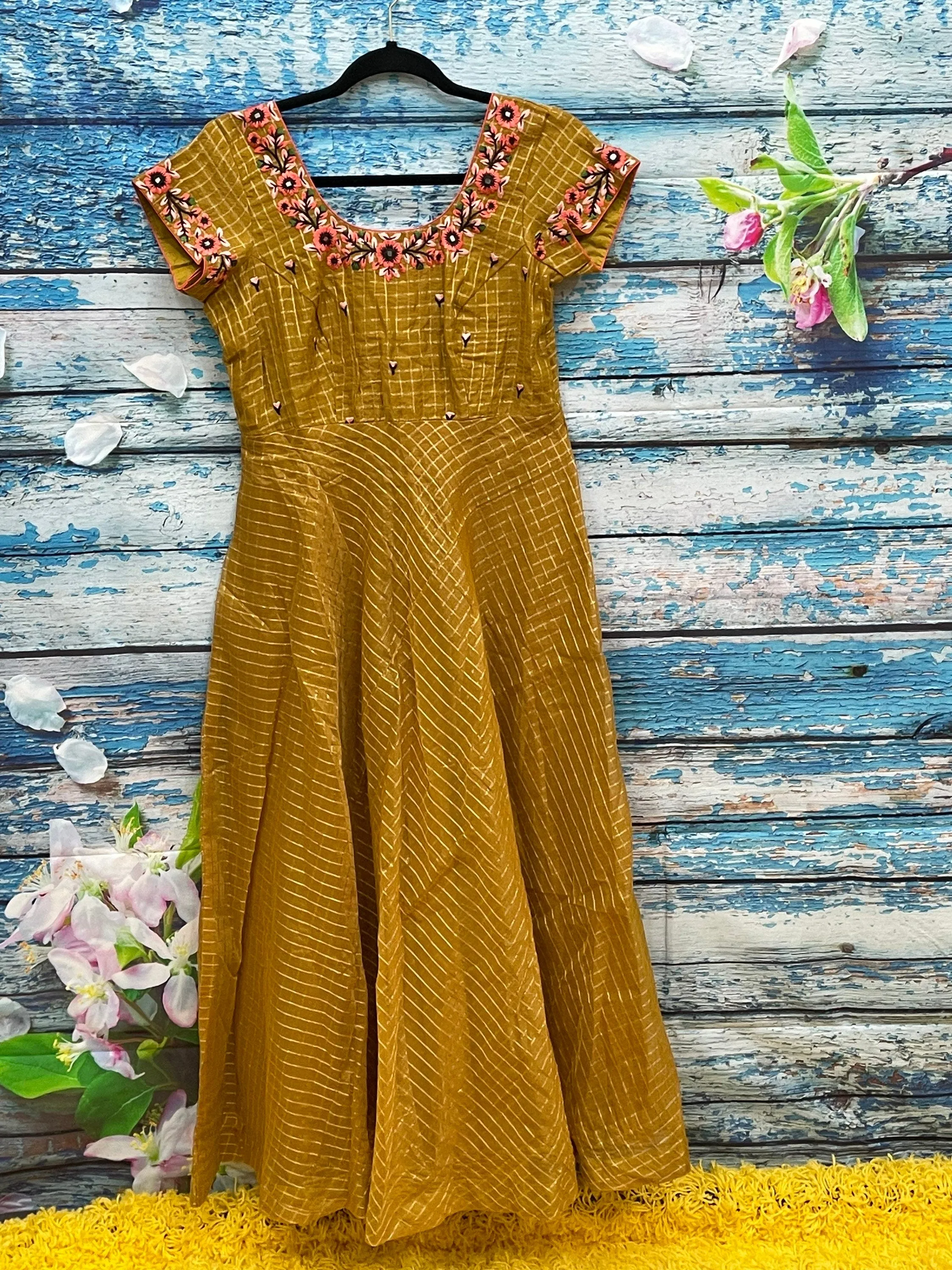Anarkali Dress | chanderi pattu|Lyte weight |Indian Dress | Evening wear |Partywear Dress Indian | HoneyBee Handlooms