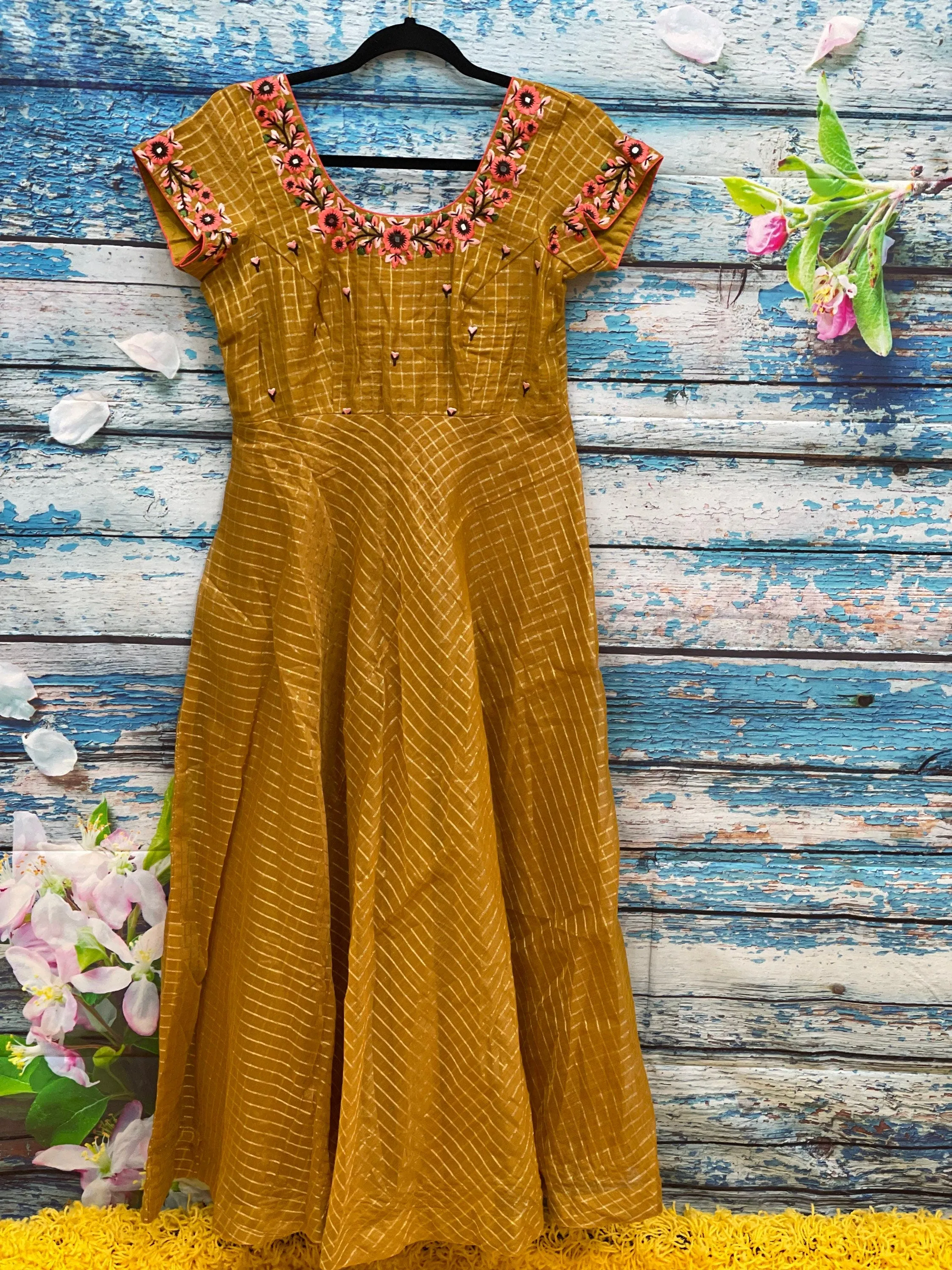 Anarkali Dress | chanderi pattu|Lyte weight |Indian Dress | Evening wear |Partywear Dress Indian | HoneyBee Handlooms