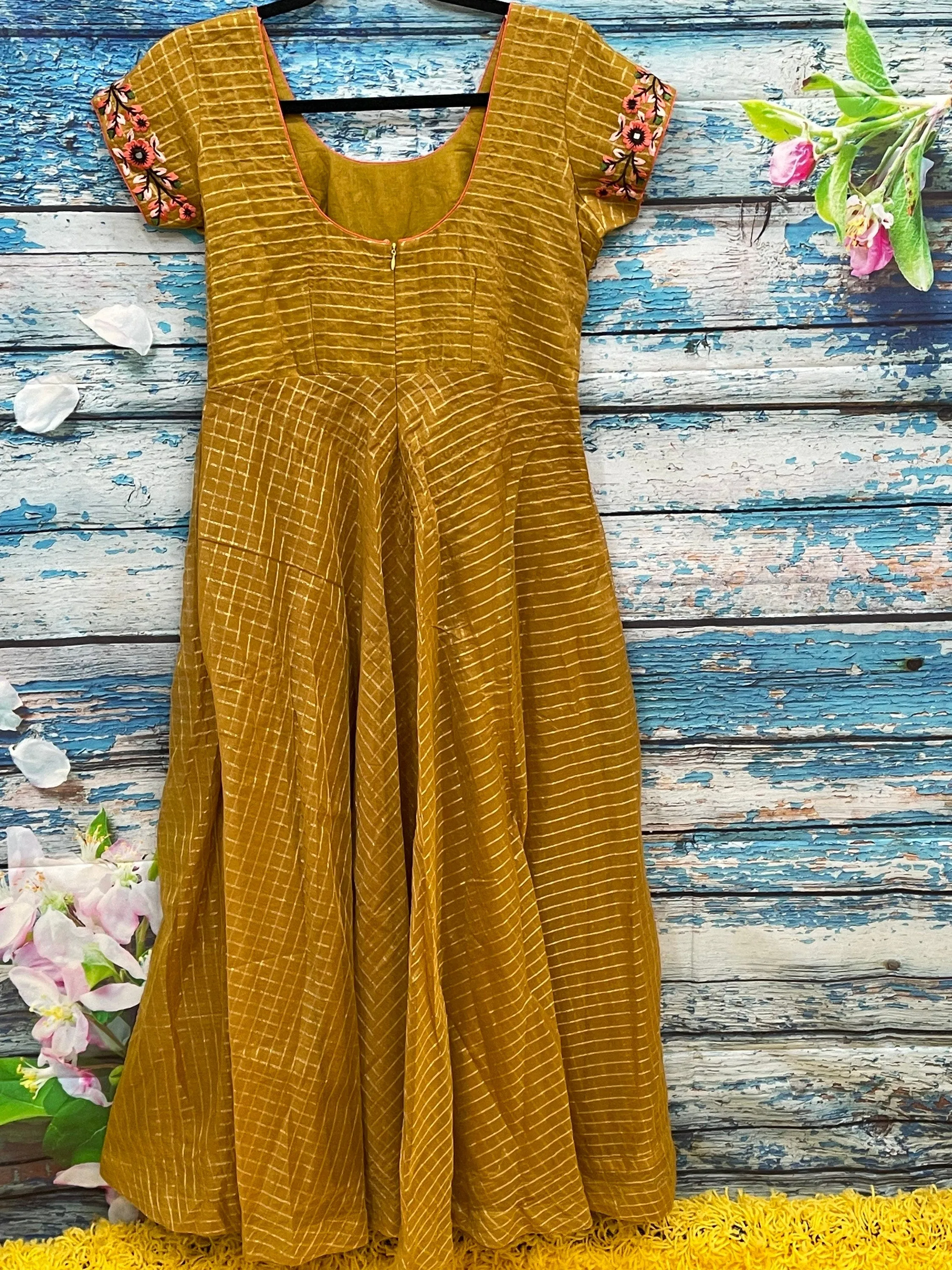 Anarkali Dress | chanderi pattu|Lyte weight |Indian Dress | Evening wear |Partywear Dress Indian | HoneyBee Handlooms