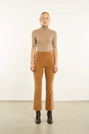 Ankle Flare Corduroy Pant in Camel