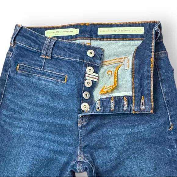 Anthropologie Pilcro Hi-Rise Trouser Bootcut Jeans Button Fly Denim Women’s 26