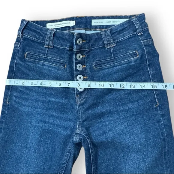 Anthropologie Pilcro Hi-Rise Trouser Bootcut Jeans Button Fly Denim Women’s 26
