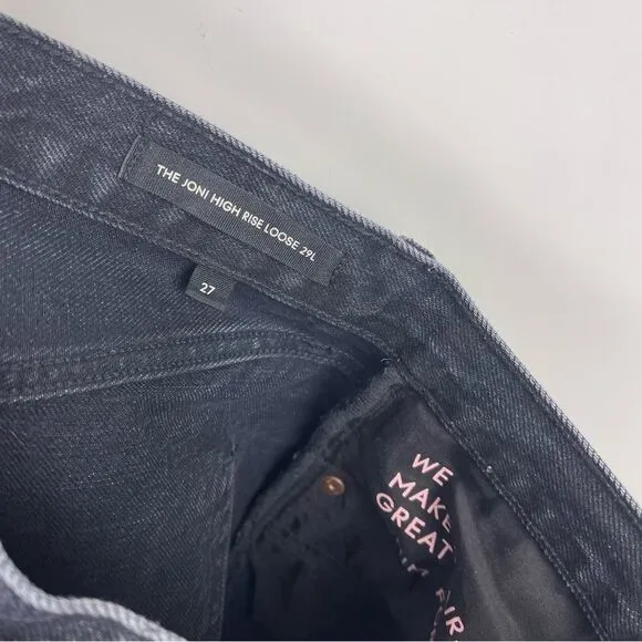 Aritzia Denim Forum The Joni High Rise Loose Distressed Jeans Black Women's 27
