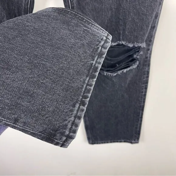 Aritzia Denim Forum The Joni High Rise Loose Distressed Jeans Black Women's 27