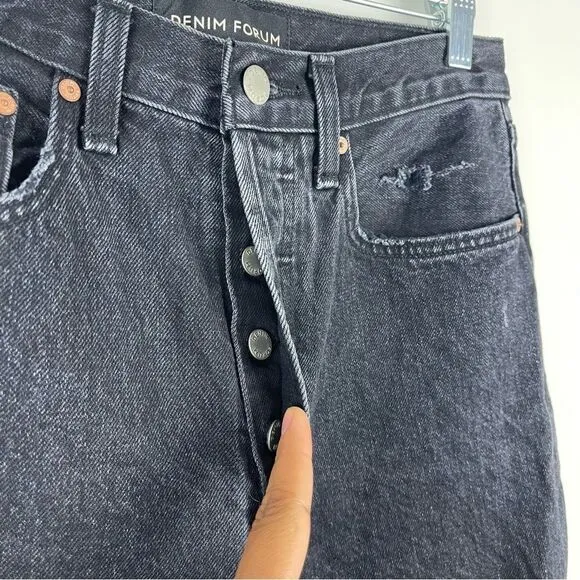 Aritzia Denim Forum The Joni High Rise Loose Distressed Jeans Black Women's 27