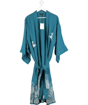 Artemis muse Blue Japanese Wave Kimono One Size