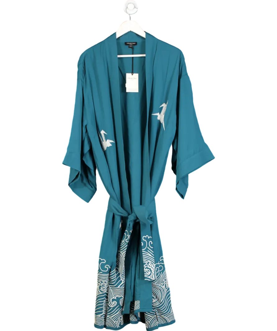 Artemis muse Blue Japanese Wave Kimono One Size