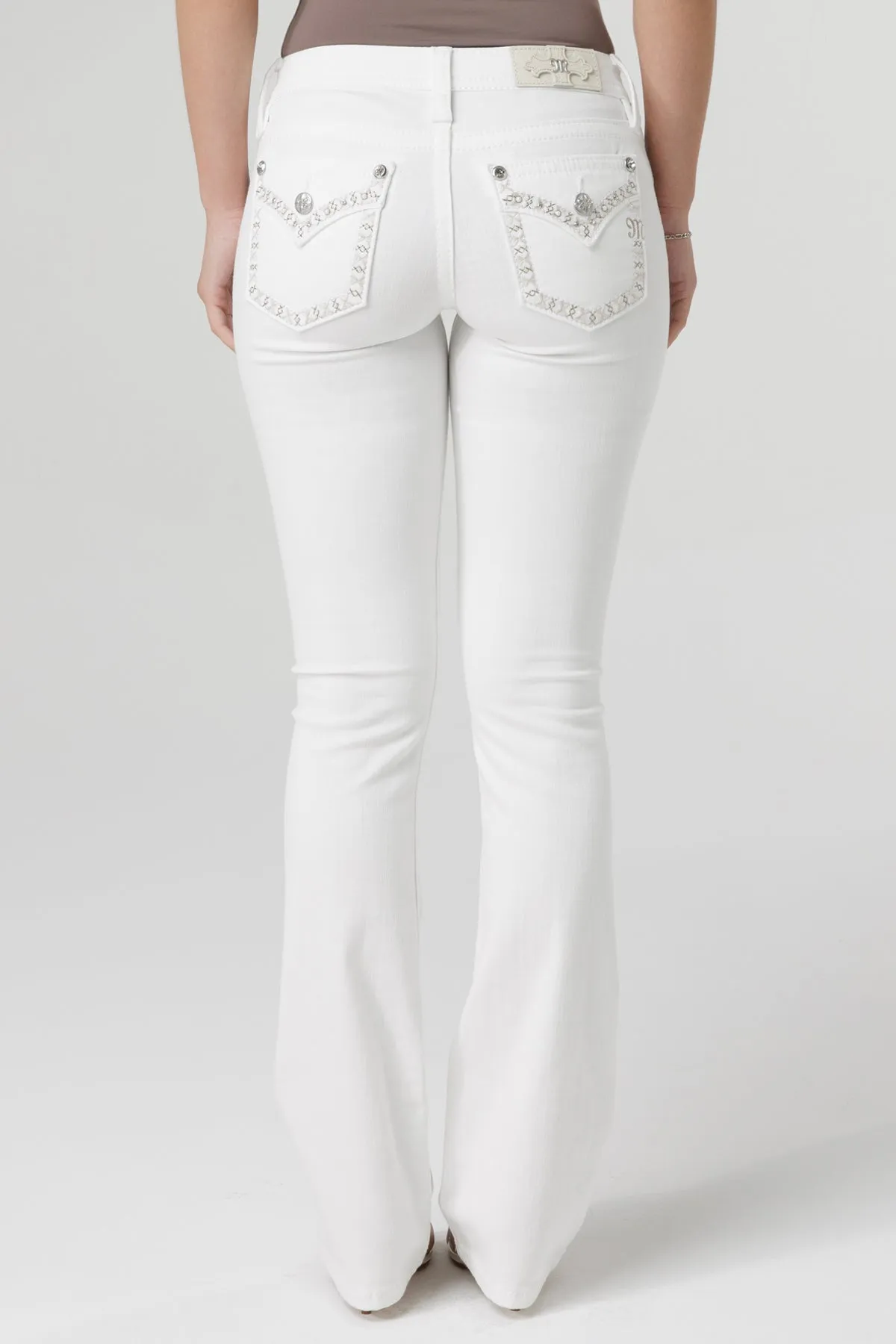 Aspen White Stitch Bootcut Jeans