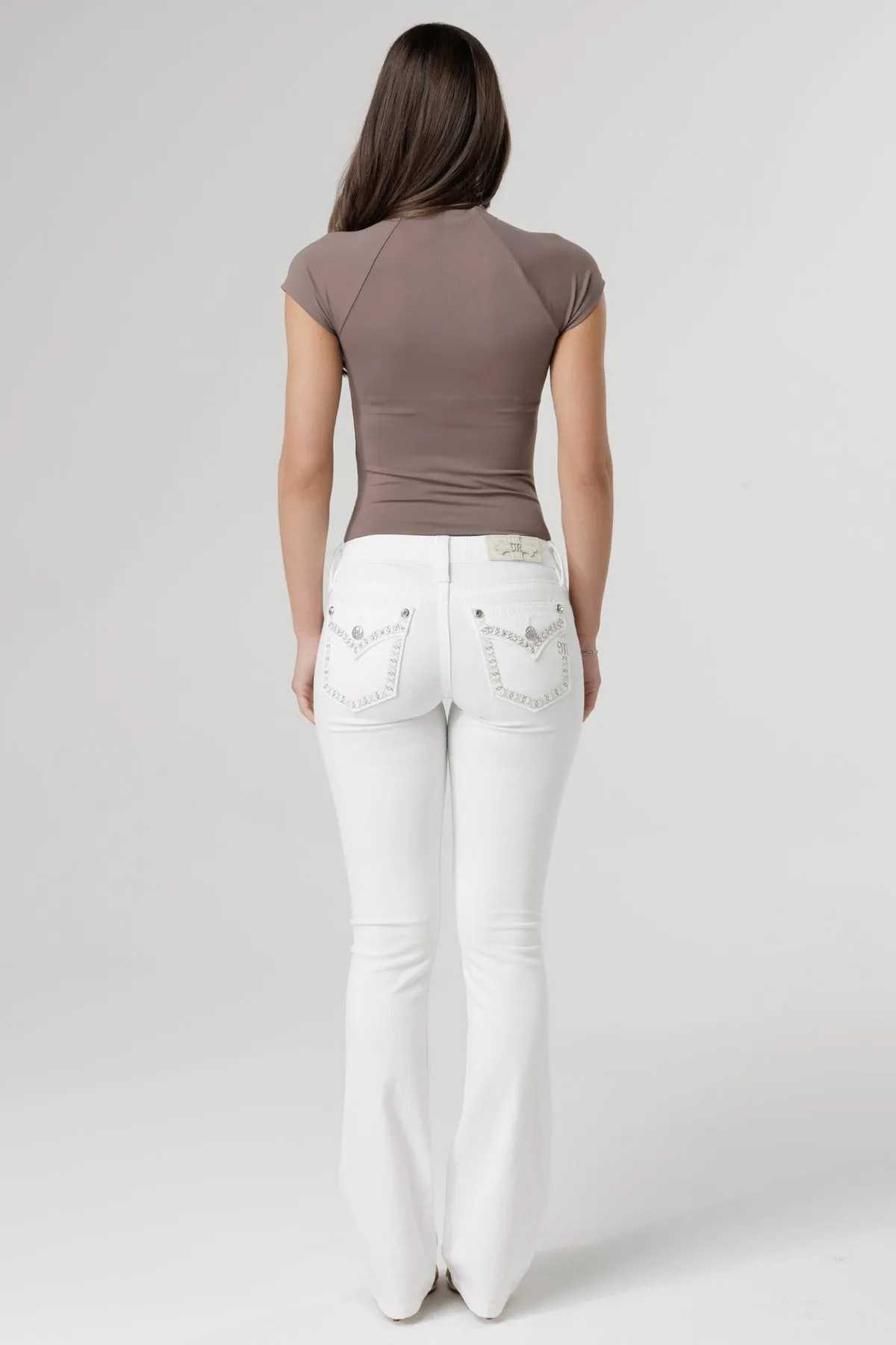 Aspen White Stitch Bootcut Jeans