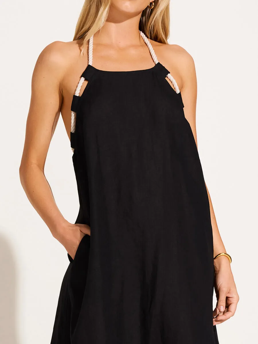 Avery Halter Dress in Black