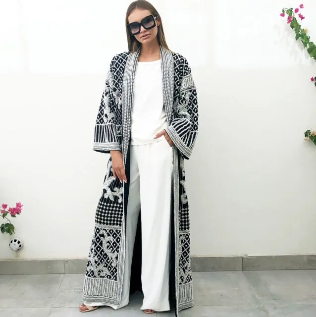 AW18 "AMEERA" PEARLS, BEADS & CRYSTALS EMBELLISHED HAUTE COUTURE ABAYA