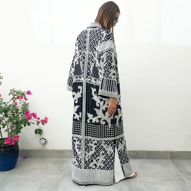 AW18 "AMEERA" PEARLS, BEADS & CRYSTALS EMBELLISHED HAUTE COUTURE ABAYA
